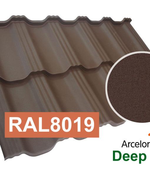 Модульная металлочерепица Dachpol EGERIA ArcelorMittal Deep Matt, RAL8019 Темно-коричневый