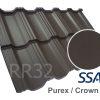 Модульная металлочерепица Dachpol EGERIA SSAB Purex/Crown BT, RR32 Темно-коричневый